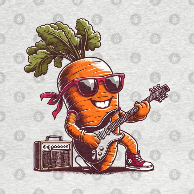 Carrot Playing Guitar by Graceful Designs